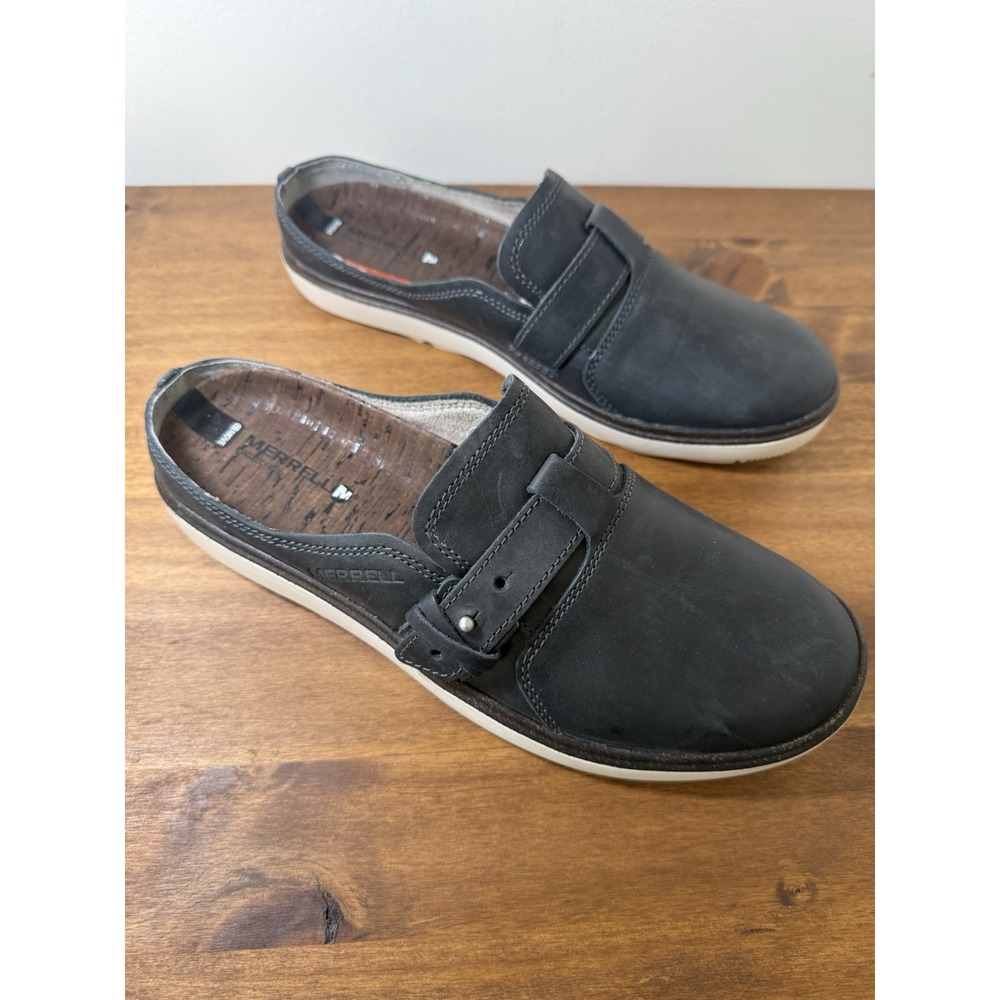 Merrell Around Town Slip-On Leather Cork SneakerMule Size 7.5 Womens Granite New